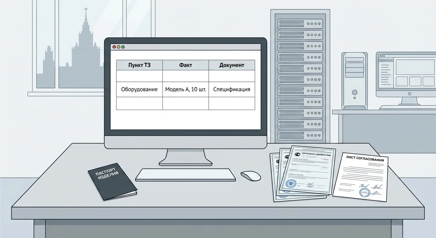 Compliance table to the spec: a requirements matrix for acceptance | GSE