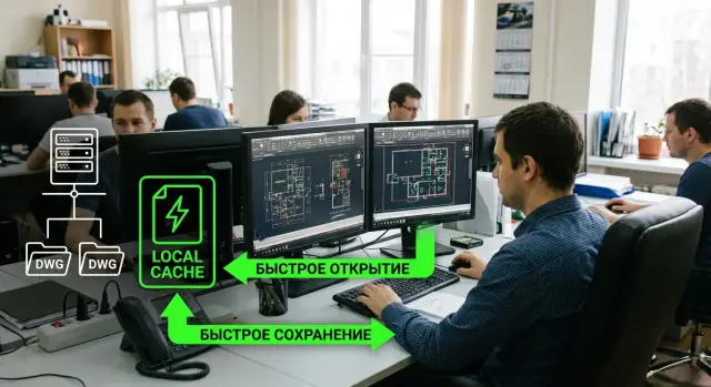 AutoCAD тормозит на сетевых папках: кэш, пути, правила DWG