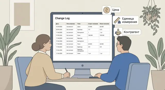 Аудит изменений в справочниках ERP: цены, ЕИ и контрагенты