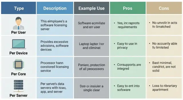 Сравнение моделей лицензирования: per user, device, core, server