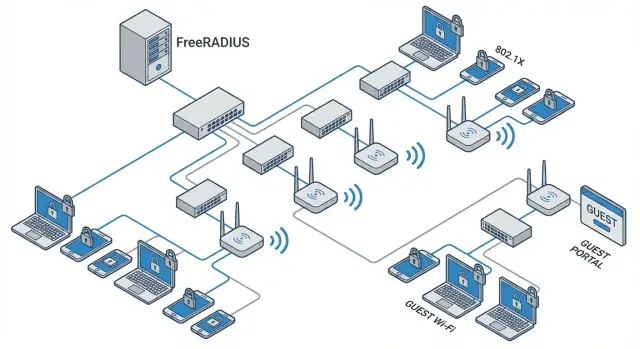 FreeRADIUS 802.1X настройка: план внедрения без простоев