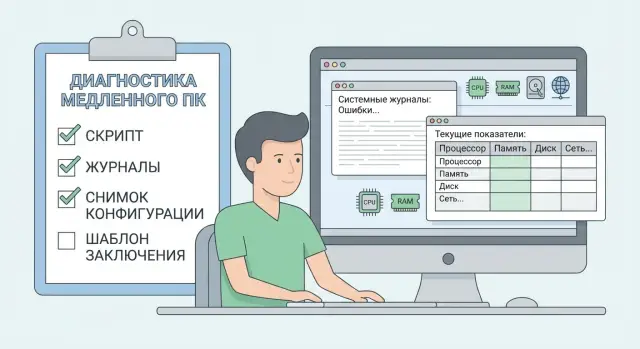Сбор диагностики медленного ПК: стандарты, скрипты и шаблон