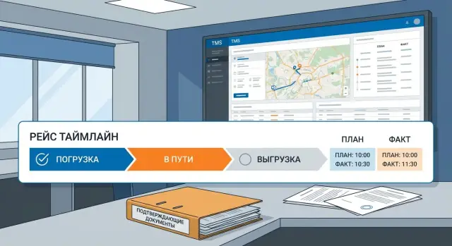 Разработка TMS для рейсов: статусы, план-факт, документы