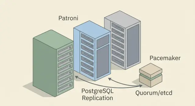 Отказоустойчивость PostgreSQL: Patroni и Pacemaker на 3 узлах