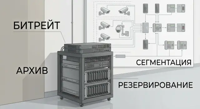 Расчет битрейта и архива видеонаблюдения для СКУД и сети