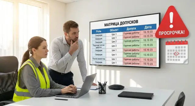 Матрица обучения и допусков: реестр курсов и допуск к работам