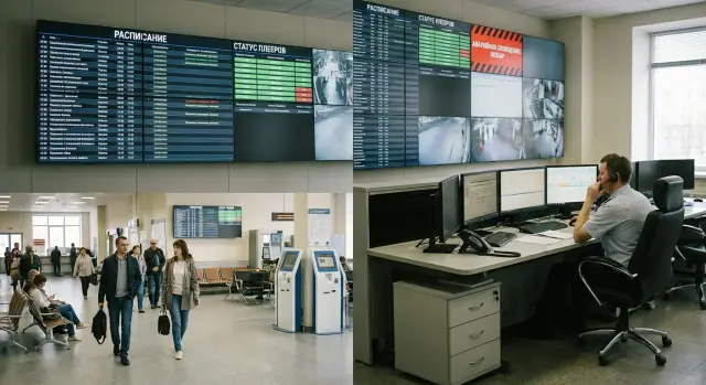 Управление digital signage: функции для видеостен и зон