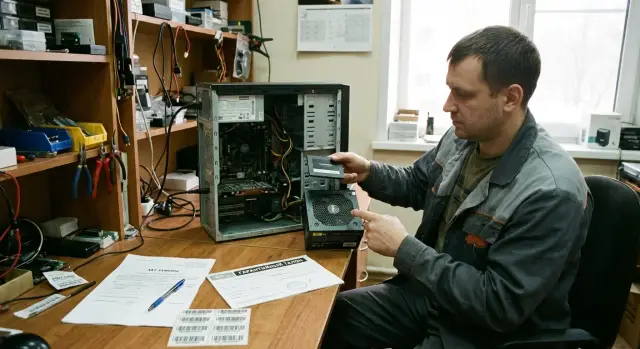 Учет гарантий по замененным компонентам: диск и БП