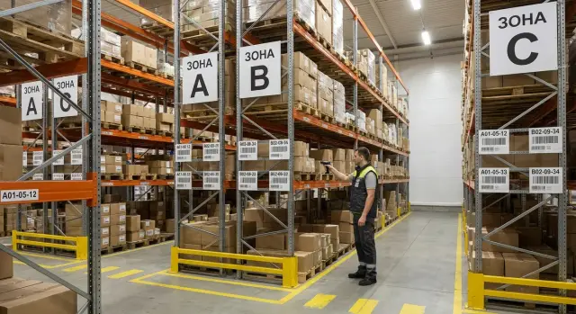 Адресное хранение на складе до 3 000 SKU без WMS: разметка