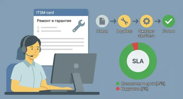 Модуль ремонт и гарантия в ITSM: данные, статусы, SLA