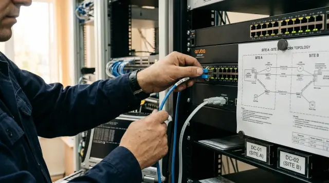How does Active Directory work across two sites?