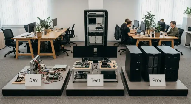 Разделение контуров dev test prod в SMB: минимум без риска