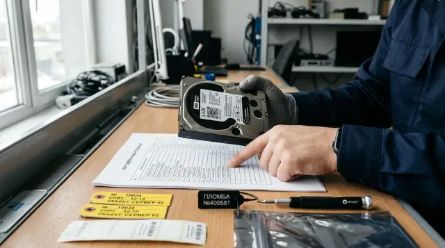How do you write a data destruction record for retired equipment?